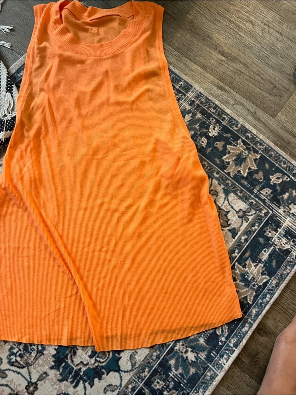 Alo Sleeveless Ribbed Tank Top - Bright Orange